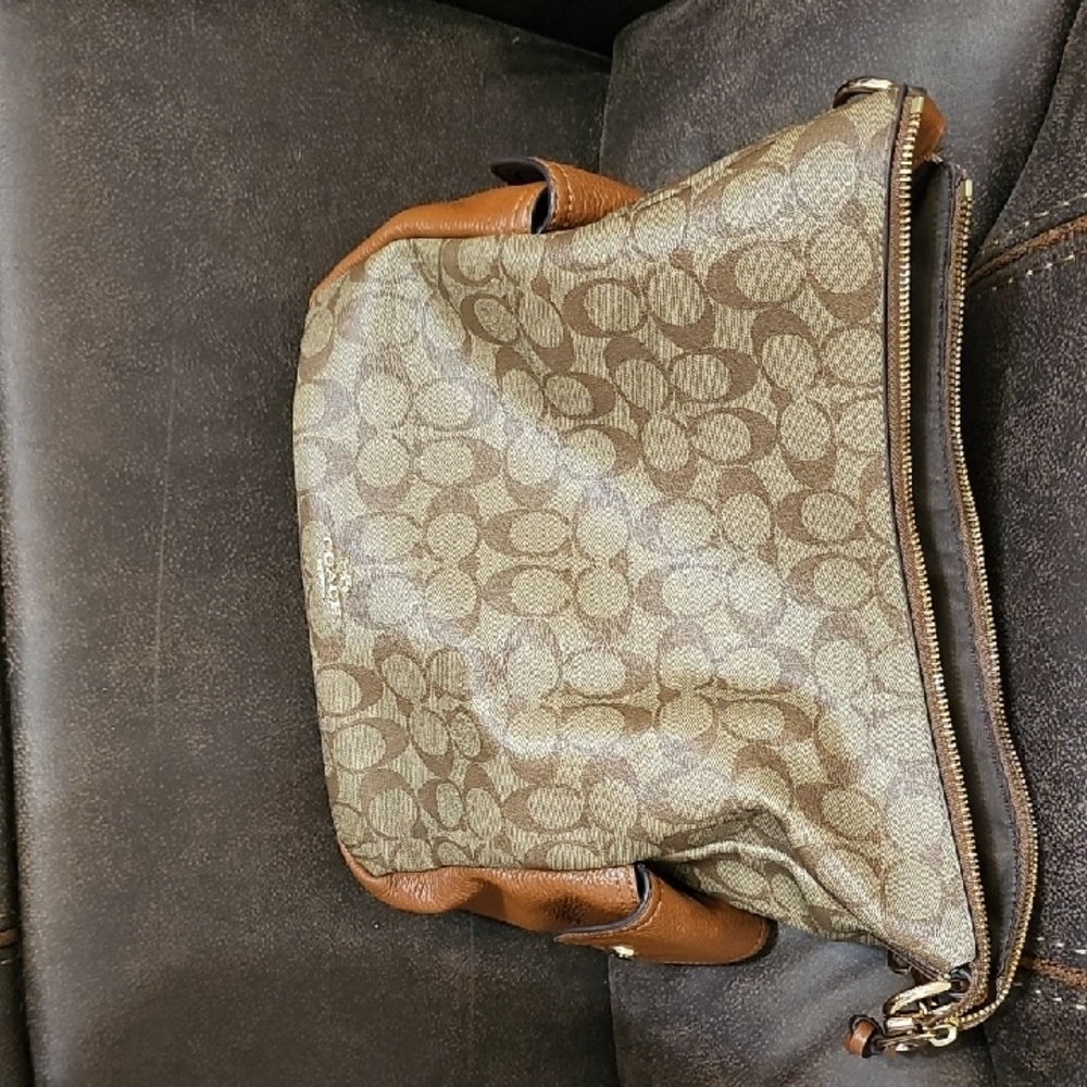 Coach Brown and Tan Signature Tote